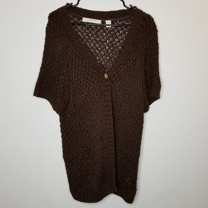 Liz Claiborne Women's Brown SS Knit Sweater 1X
